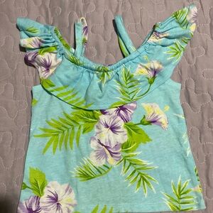 The Children's Place Blue Floral Ruffle Top